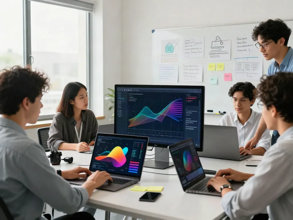 Digital marketing team strategizing instant indexing techniques in a modern office.