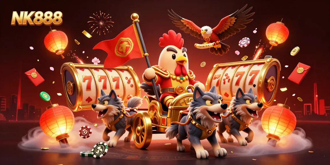 Experience thrilling gameplay at NK888 with a vibrant casino scene showcasing epic slot action.
