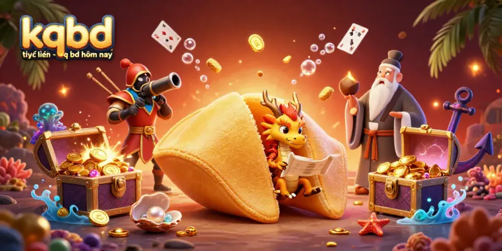 Engage with kqbd trực tuyến - kq bd hôm nay showcasing a lucky golden cookie scene with treasures and dynamic elements.